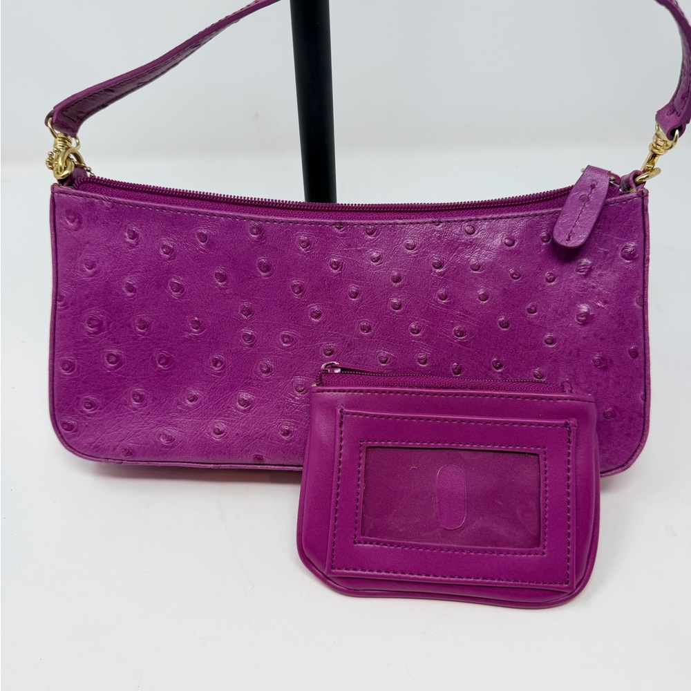 Giani Bernini Magenta Leather Clutch and Pouch Set